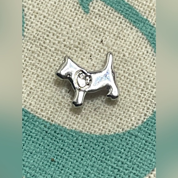 Origami Owl Living Lockets HTF Retired Teal Collared Dog Floating Charm - Picture 2 of 2